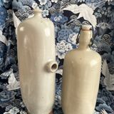 2 old stoneware hot water bottles
