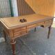 Double-sided flat desk in Louis XVI style made of mahogany and leather.