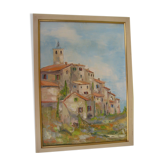 Huile sur toile signée Usselmann, Bézaudun-les-Alpes 06