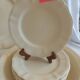 Old Sarreguemines Ivory Carved Service