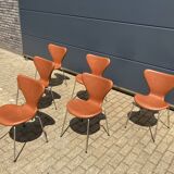 Fritz Hansen series 7 Vlinderstoelen in Cognac leather NIEUW!!