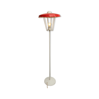 50s floor lamp in white/red