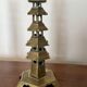 Pair of pagoda candlesticks in brass – Chinoiserie – 1960s-1970s