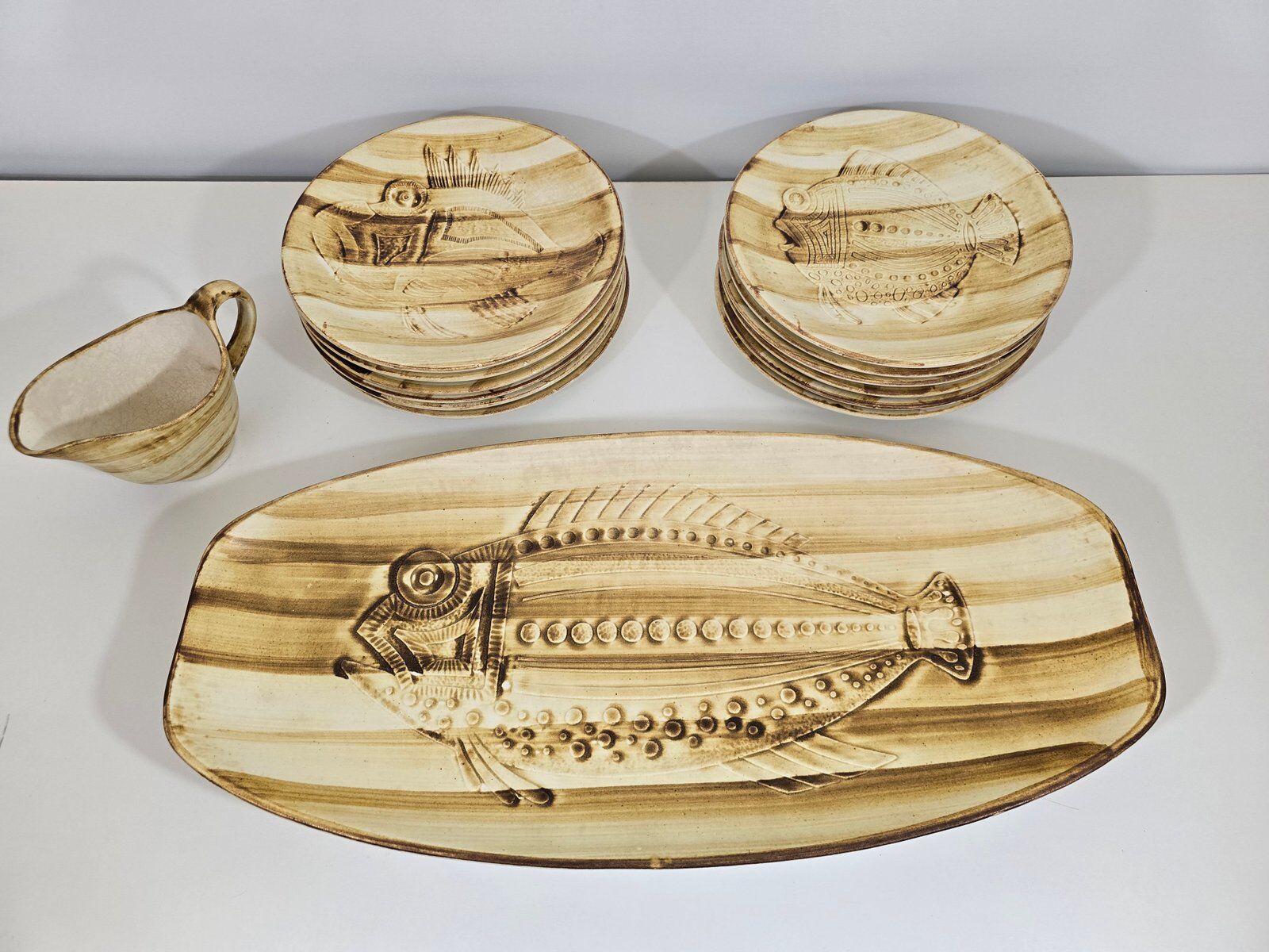 Table service fish by Roger Picault for Longchamps, 1970
