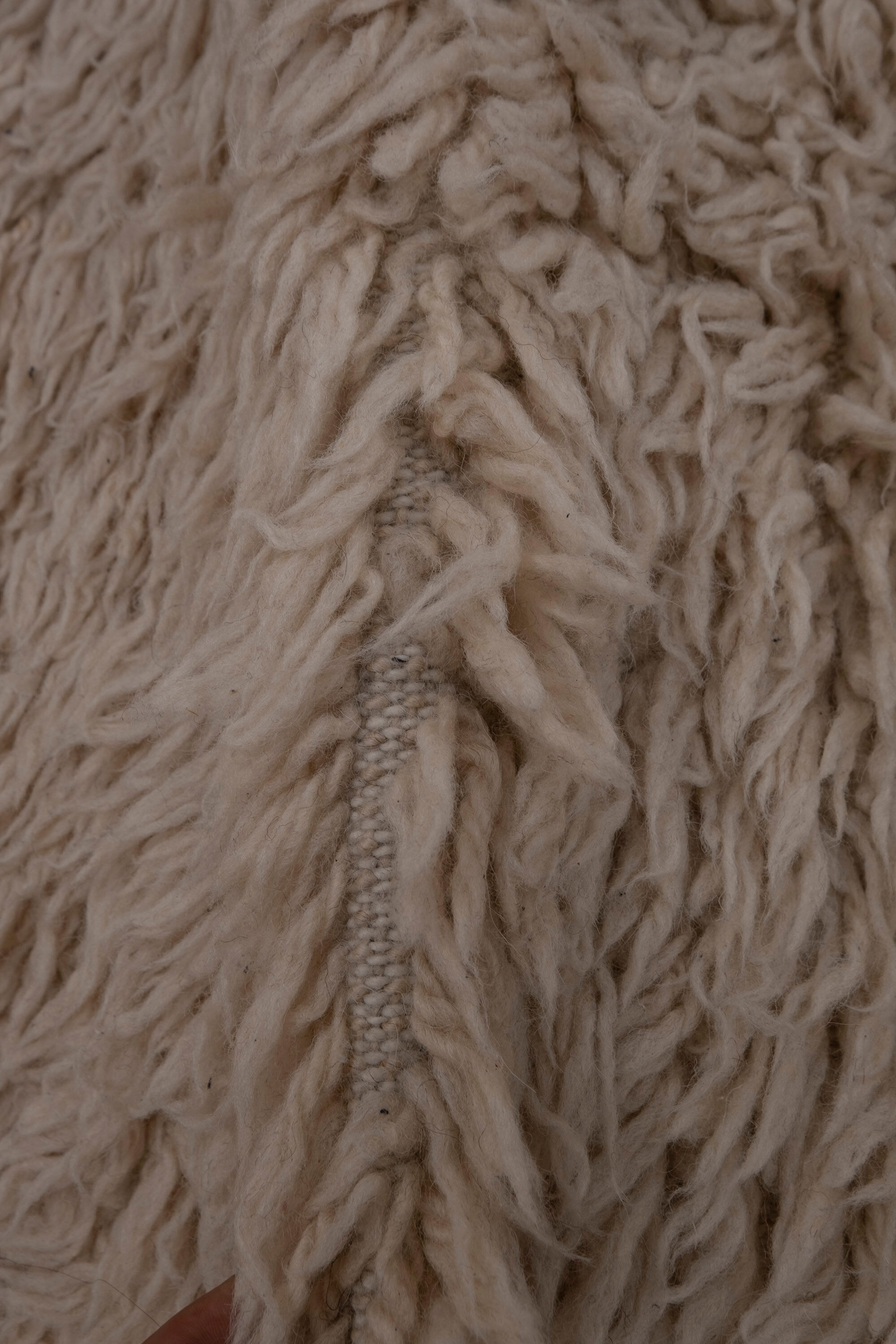 Vintage Natural Wool Turkish Tulu Rug 167 X 210 cm