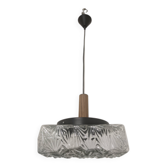 Square glass pendant light by Limburg, 1960s-70s