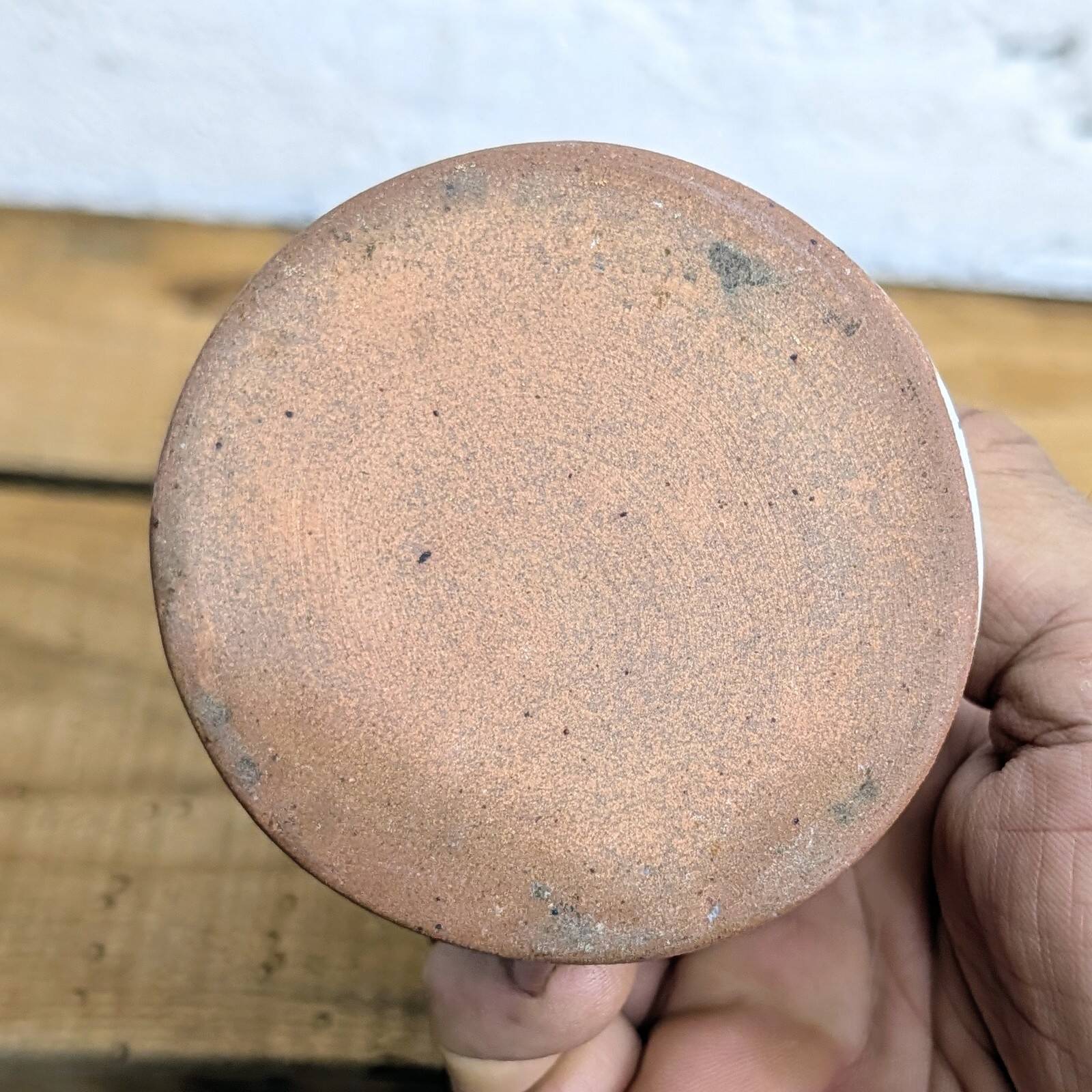 Bougeoir en grès émaillé à anse
