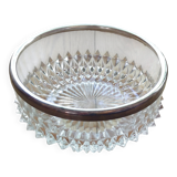 WMF presentation bowl in crystal, silver rim.