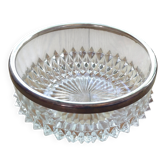 WMF presentation bowl in crystal, silver rim.