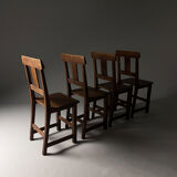 Set of 4 antique oak dining chairs, 1900s