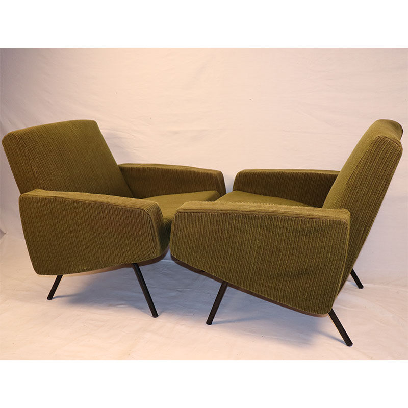 Pair of armchairs by Joseph André Motte, model 743 edited by Steiner 1950