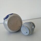 Pot à lait et petit pot en grés d'Alsace gris et bleu