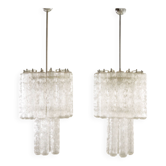 Grands lustres Venini attribués à Toni Zuccheri, Italie, années 1970.