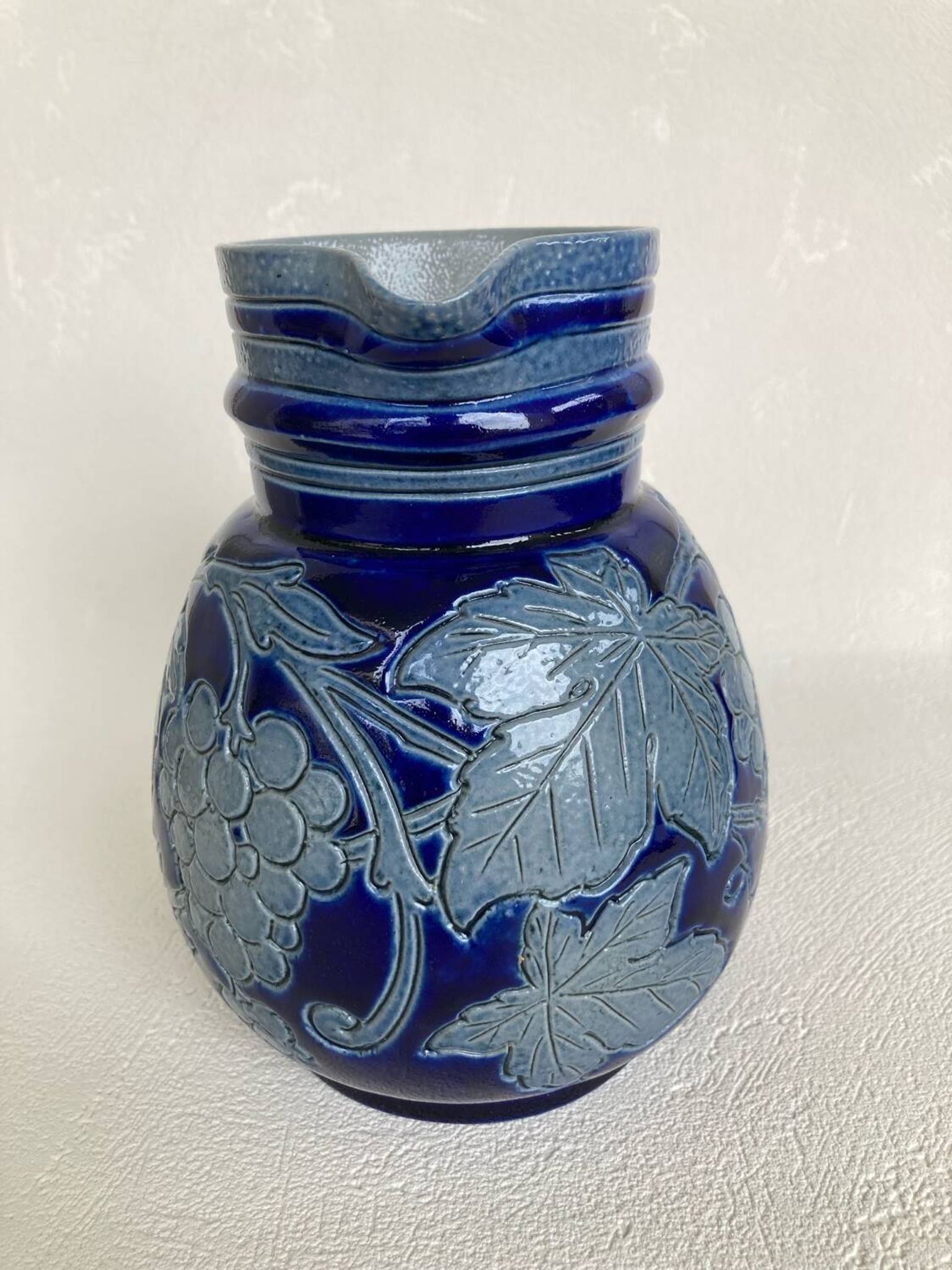 Betschdorf Alsace salt stoneware pitcher signed Schmitter Roger