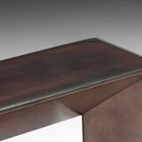 Console en bronze patiné par Belgochrom, Belgique, années 1970