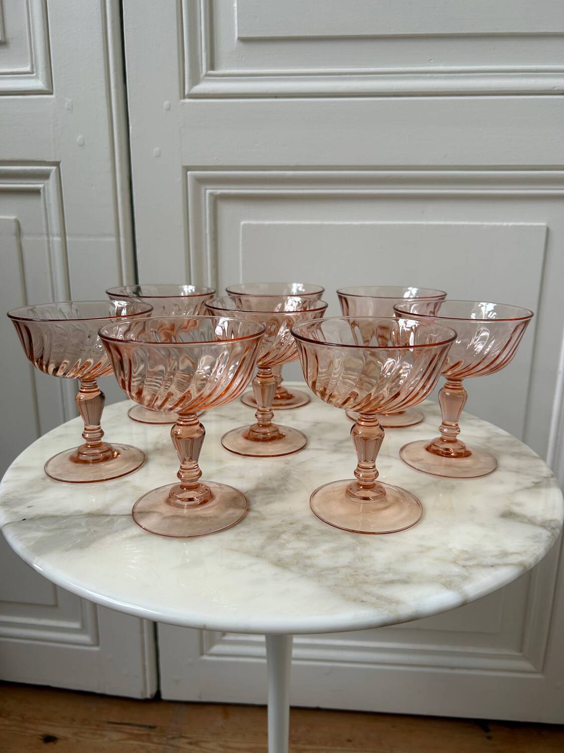 Series of 8 Rosaline champagne glasses