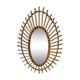 60's rattan sun mirror - 62x42cm