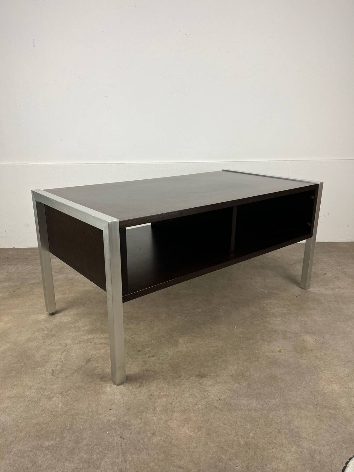 1970s coffee table in teak and aluminium