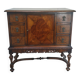 English burl walnut cabinet
