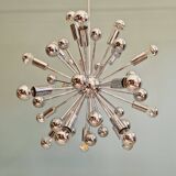Lustre Sputnik en métal chromé, 20 points lumineux, années 70
