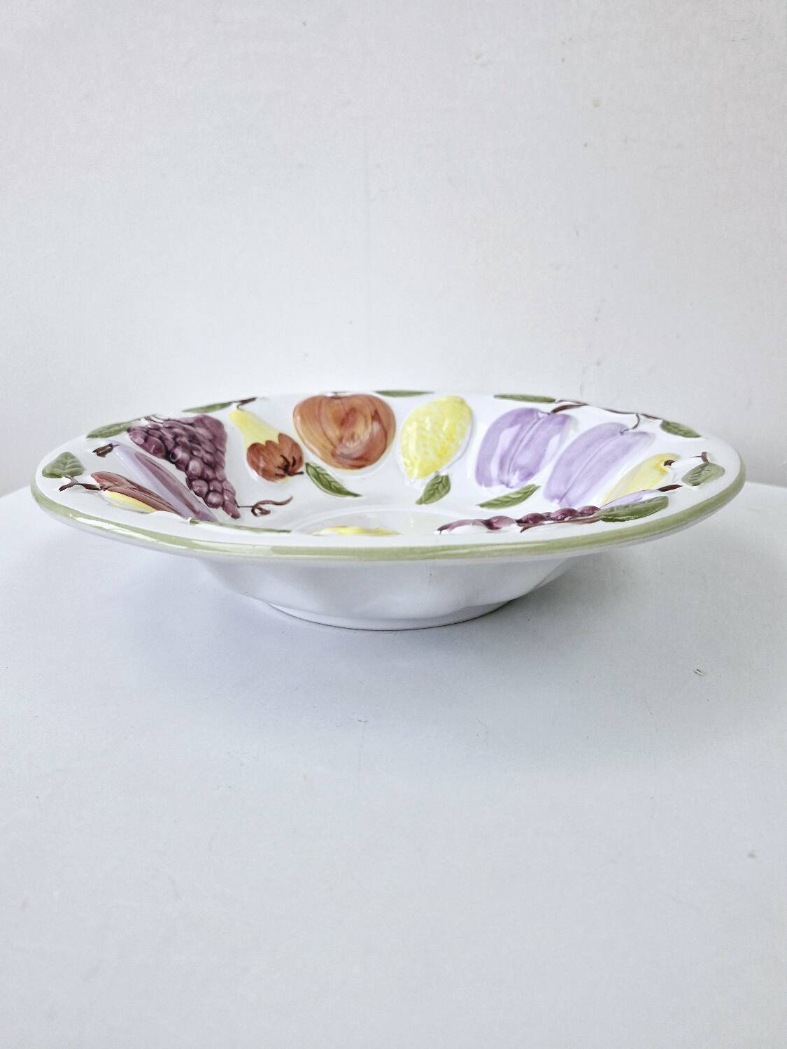 Vintage Fruit Slush Salad Bowl Grape Lemon Apple Pear Plum