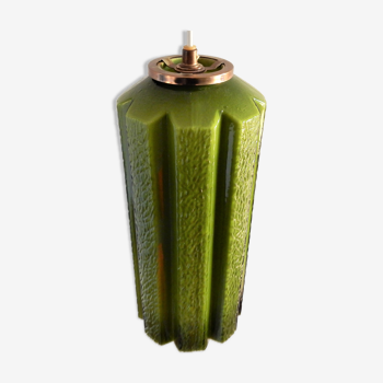 Mid-century swedish green glass pendant lamp by Helena Tynell for Flygsfors, 1960s