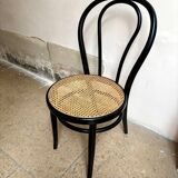 Bistro chair in black bent beech and cane