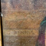 Antique painting, portrait of a gallant woman signed early 18th century