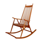 Rocking chair Holesov, Tchécoslovaquie 60s, Vintage, Rétro