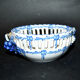 Basket in opaque openwork blue, embroidered earthenware by Malicorne Bourg-Joly Emile Tessier