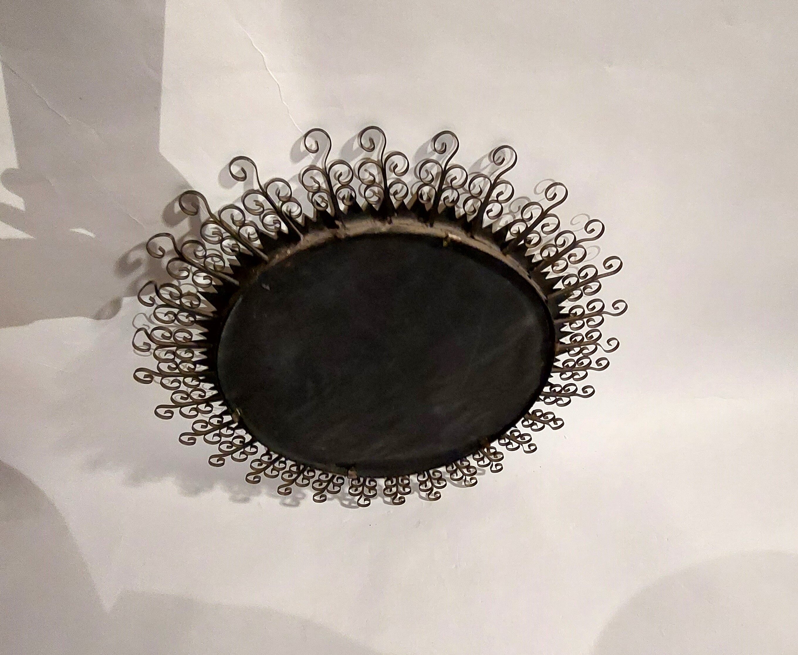 Golden wrought iron Chaty mirror 1960