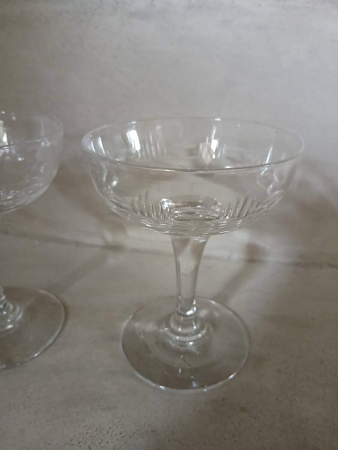 11 antique champagne glasses