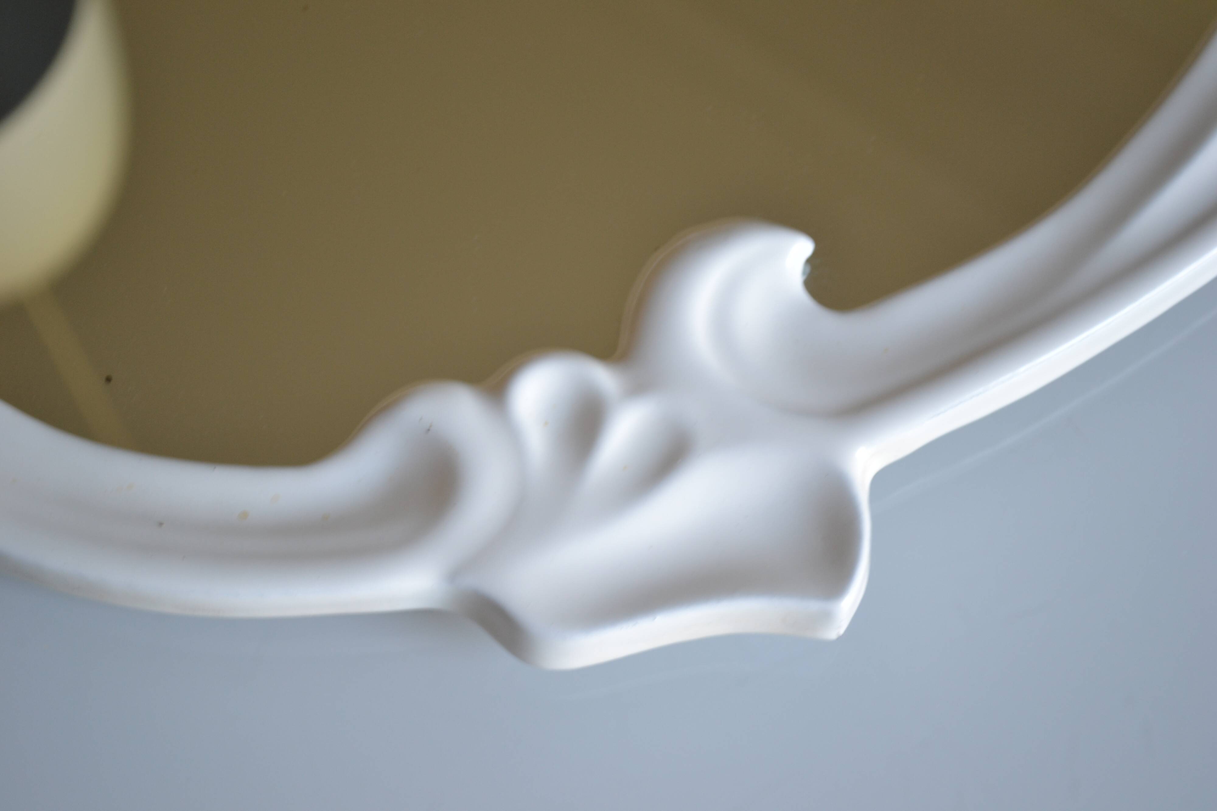 Oval mirror in art nouveau jugendstil style in enamelled cast iron 49 x 29