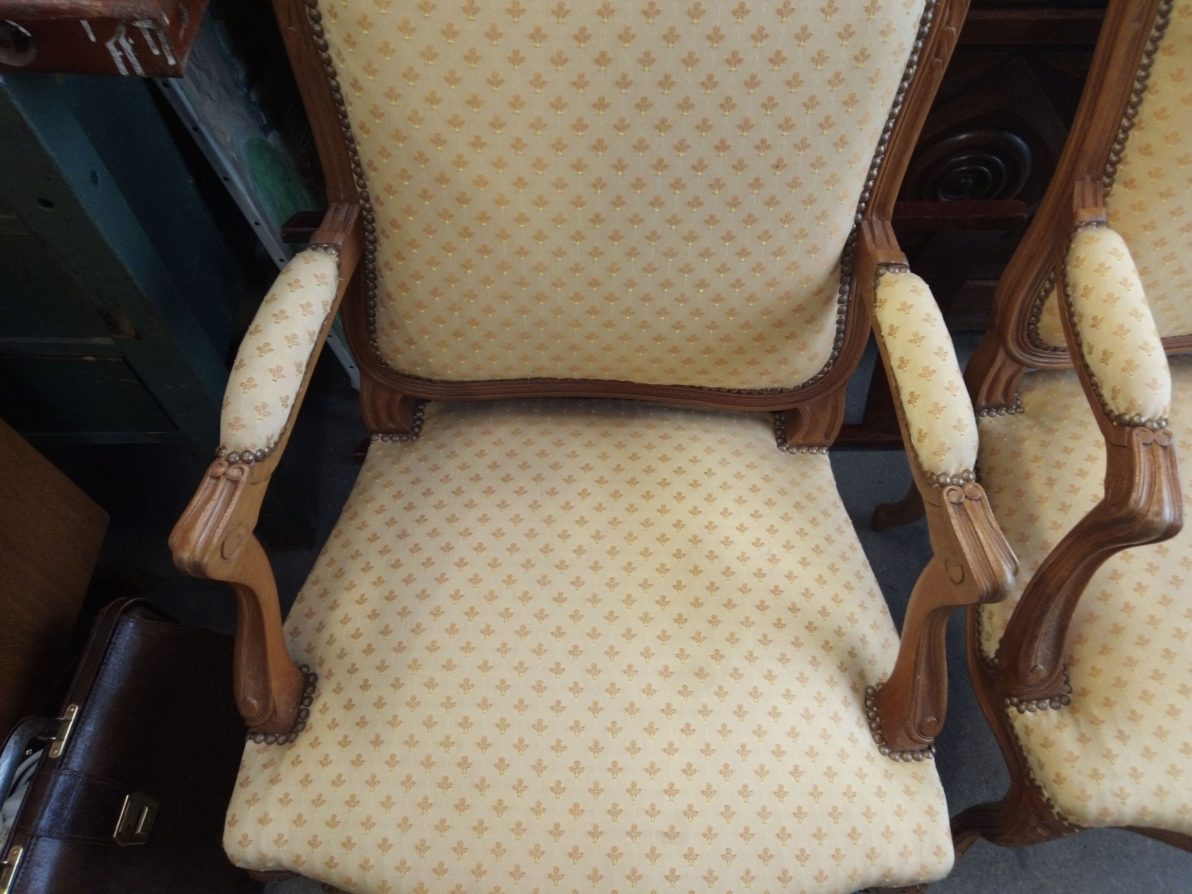 Pair of Louis XVI style armchairs