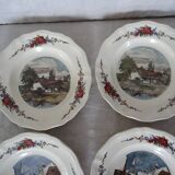 5 assiettes creuses H.Loux Sarreguemines Obernai