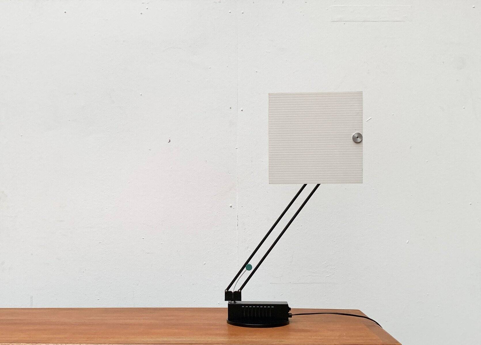 Postmodern table lamp W.O. by Sacha Ketoff for Aluminor, France, 1980s