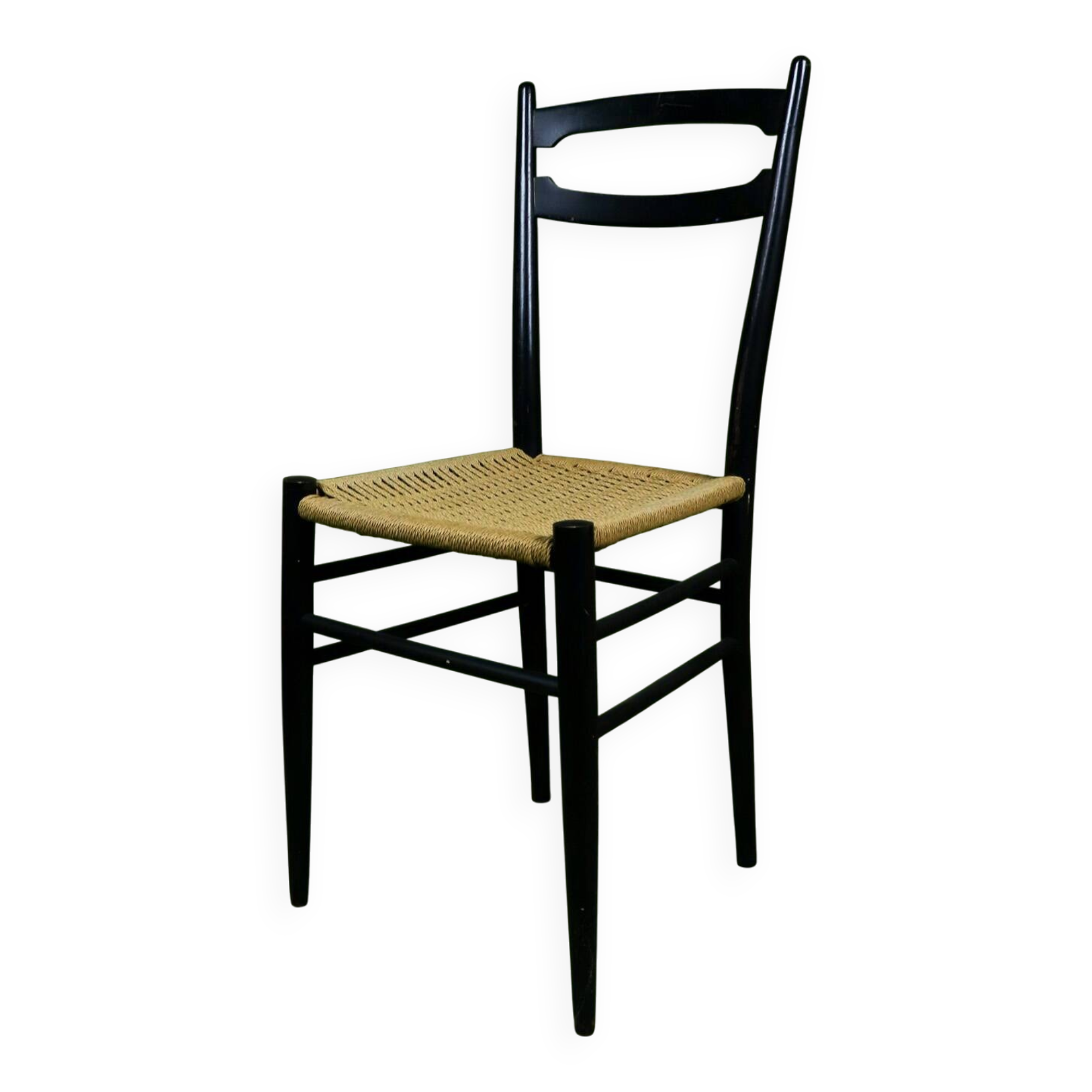 Vintage Italian cord chair from the 1960s by Gio Ponti.