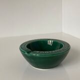 Beautiful ashtray of the Compagnie Générale Transatlantique in bottle green glazed earthenware
