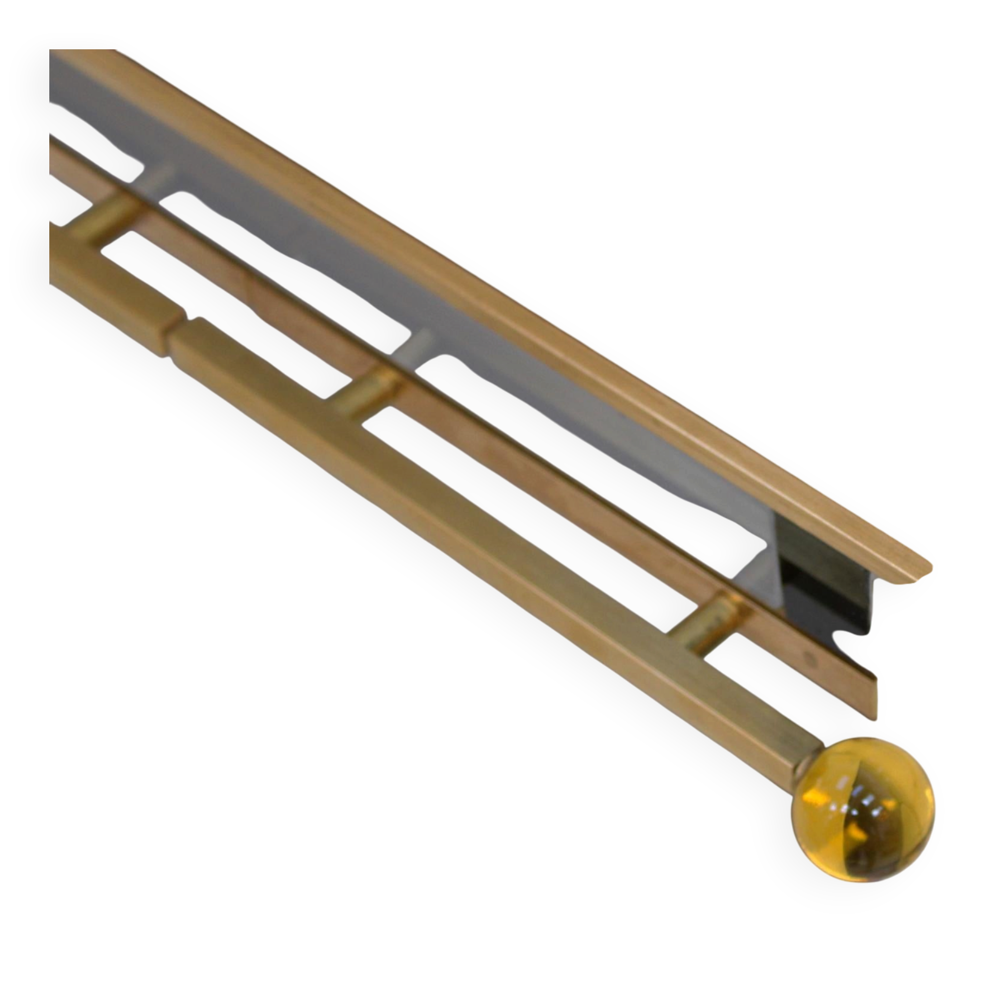 Mid Modern Italian Cabinet with Original 1950s Structure, Murano Glass and Brass