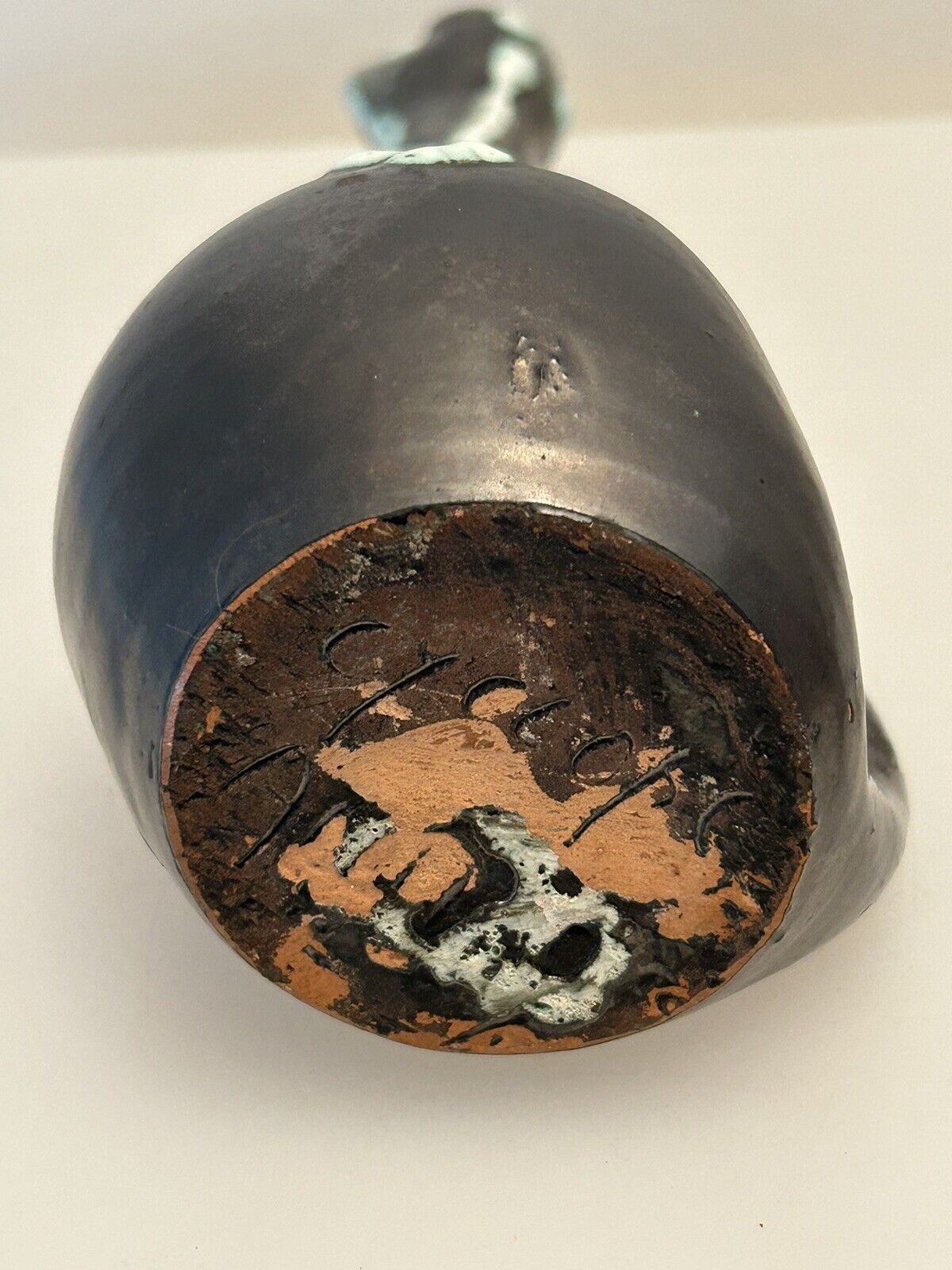 Old vase soliflore céramique " cyclops Annecy " Savoie, vintage 70'