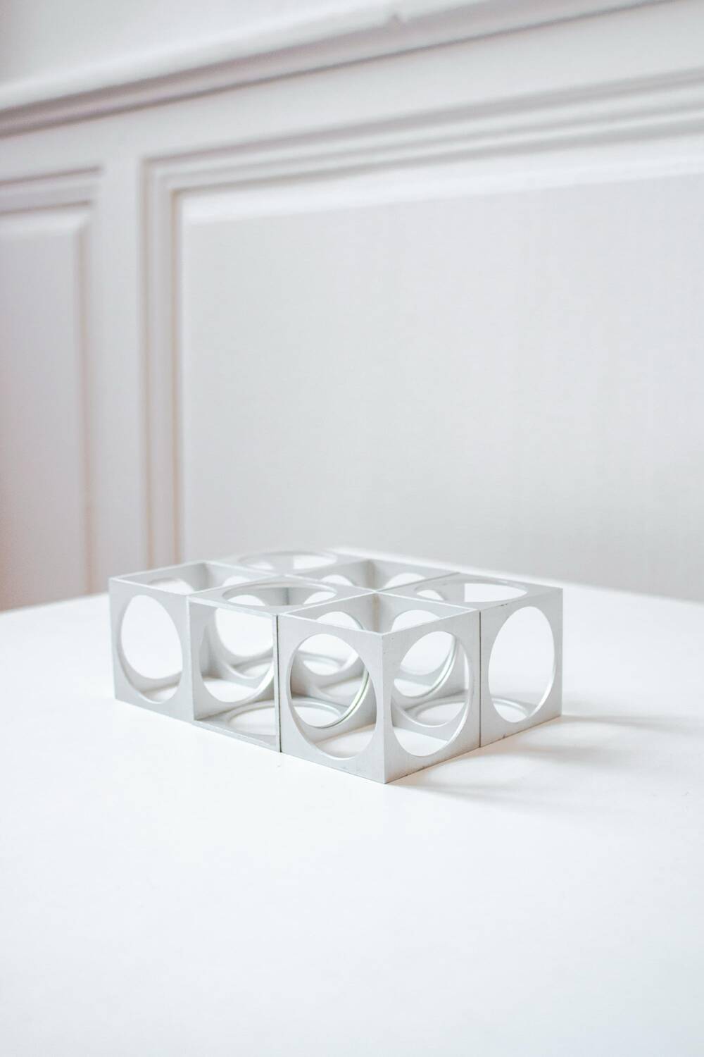 Set of 6 vintage aluminium napkin rings / egg cups by Pier