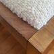 Antique Art Deco piano bench stool rosewood white bouclette fabric