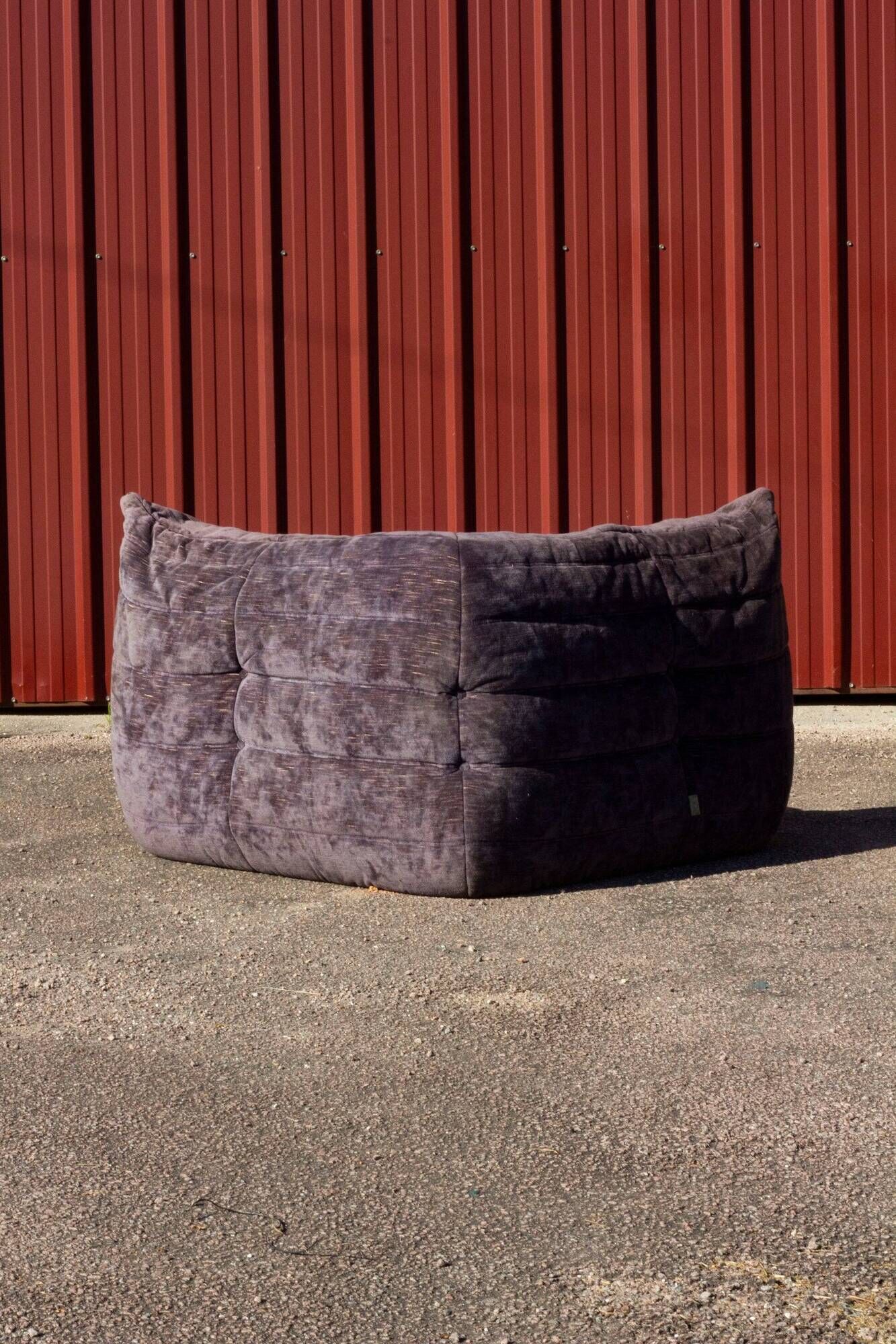 Togo aubergine corner armchair by Michel Ducaroy for Ligne Roset