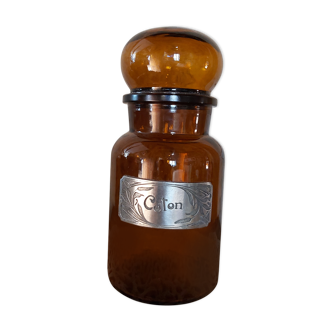 Amber glass cotton pot