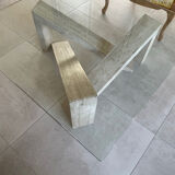 Table basse verre travertin roche bobois
