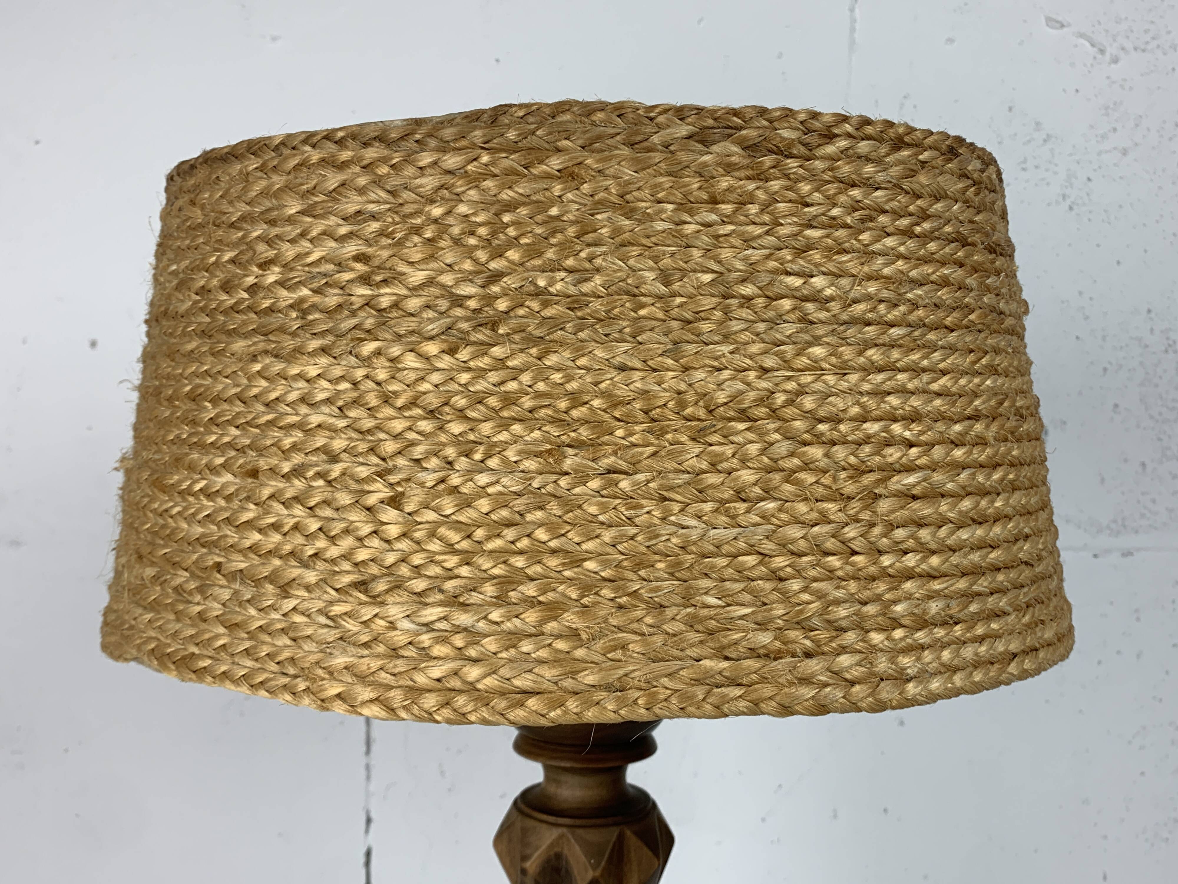 French Wood Turned Table Lamp in the stye of Charles Dudouyt, 1930s