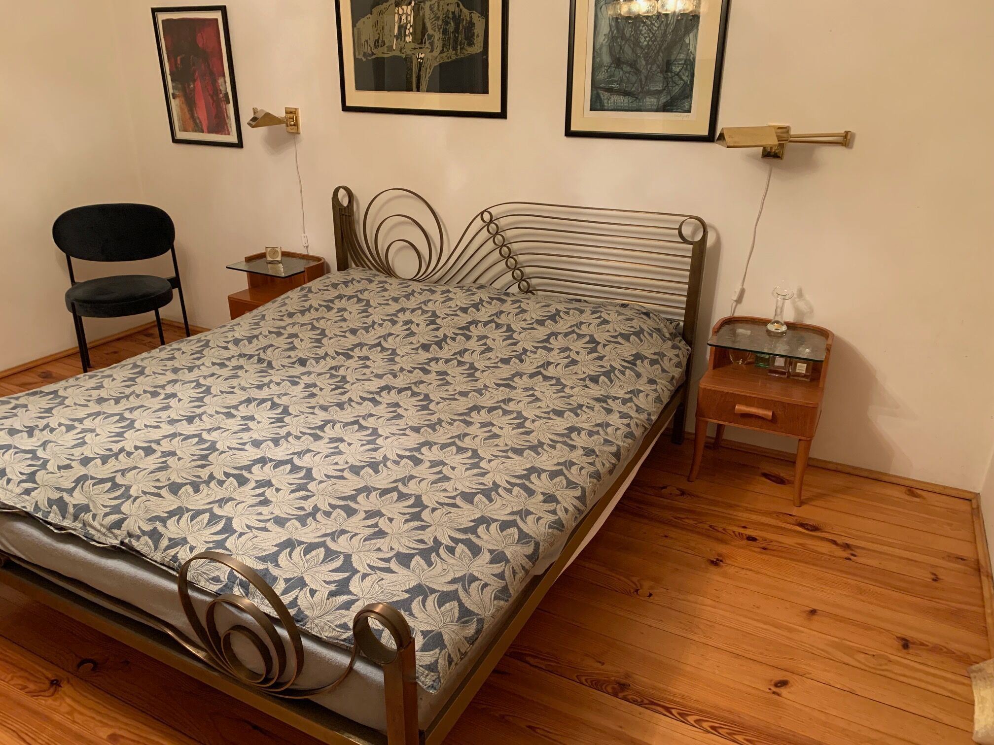 A pair of bedside tables by Axel Larsson, Bodafors, Sweden, 1940s.