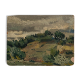 OIL ON CARDBOARD BY JEAN DENIS MALCLES LANDSCAPE 1933