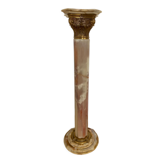 Colonne onyx et bronze doré style corynthien