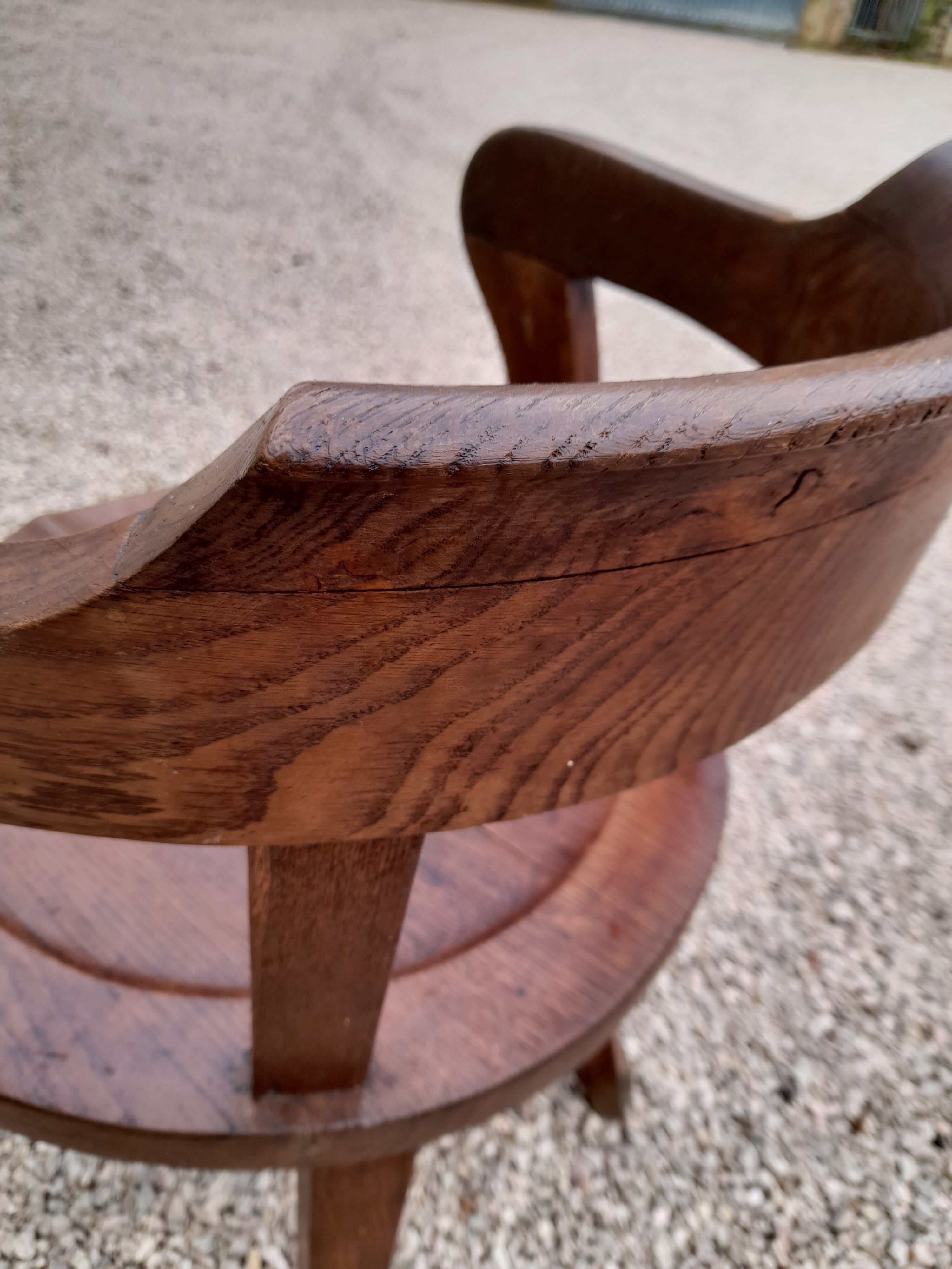 Fauteuil de bureau Louis Philippe en chêne